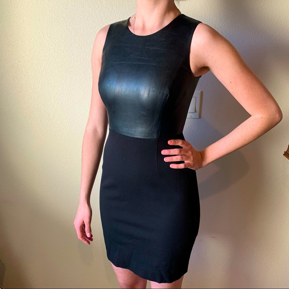 Half Leather Scuba Dress